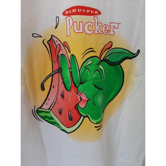 Dekuyper Pucker Schnapps Keep It Sweet & Sour White T-Shirt Size XXL 90's - Picture 3 of 5